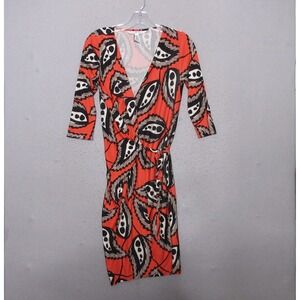 Diane Von Furstenberg DVF Wrap Dress 2 Ervin Silk Y2K Paisley Career Timeless